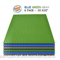 Lego Compatible Baseplates 10 x 10 in Blue and Green Works with Major Brick Building Sets Wonderful Plate for Kids 6 Pcs 6 Pcs B07FB627NR